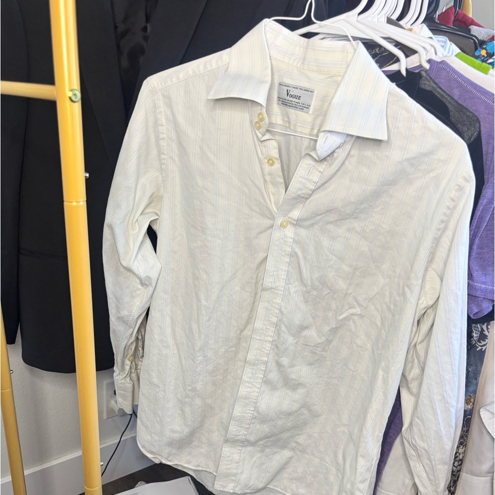 Vogue Men's Light Striped Dress Shirt